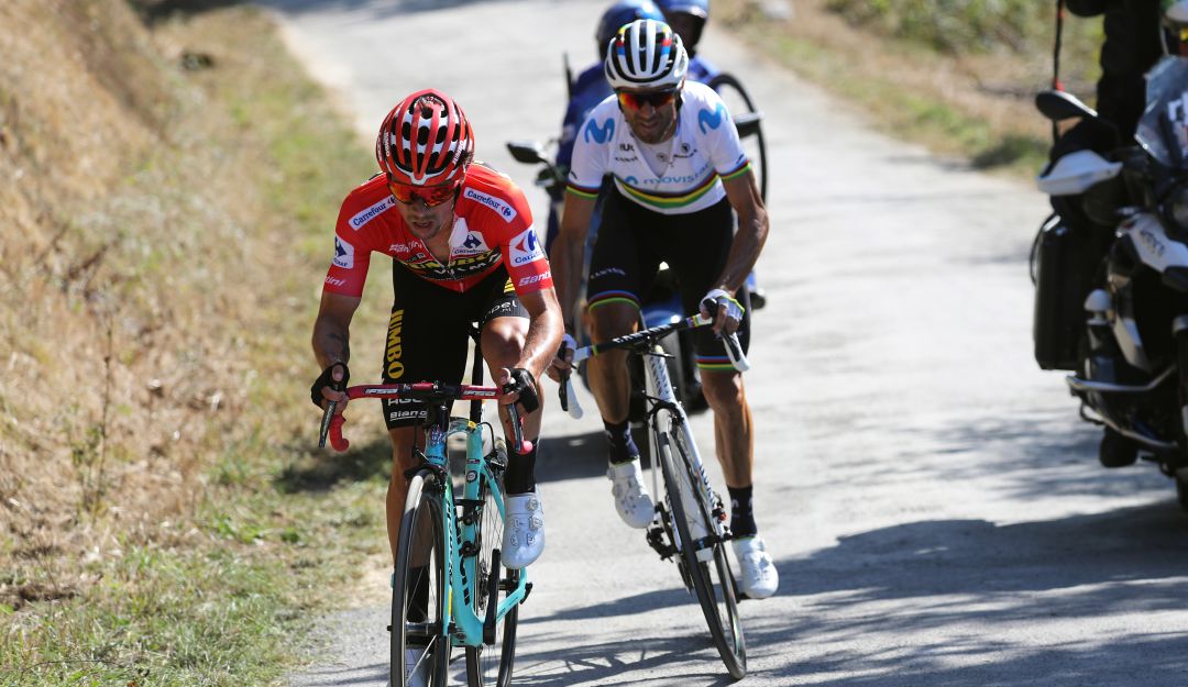 primoz roglic y alejandro valverde síntomas de debilidad vuelta españa: Roglic y Valverde dan muestras de sus primeras debilidades