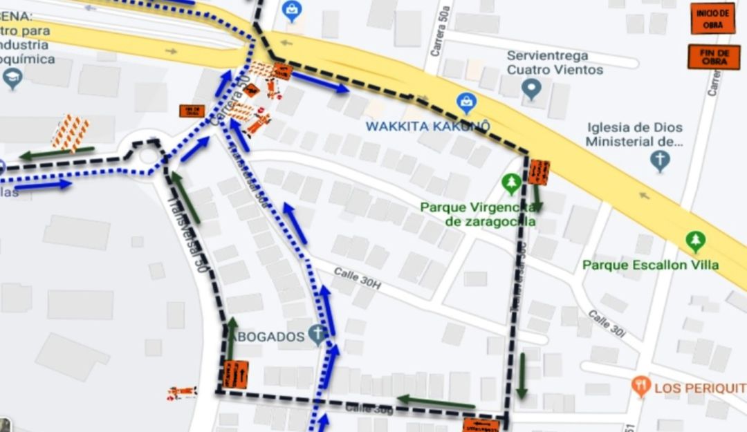 Zaragocilla alcantarillado: Cierre en vía de Zaragocilla por urgencia en sistema de alcantarillado