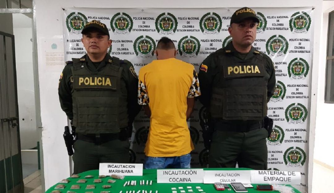 captura microtrafico caldas: Hombre capturado en Marquetalia por microtráfico