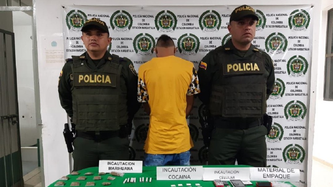 Hombre capturado en Marquetalia por microtráfico