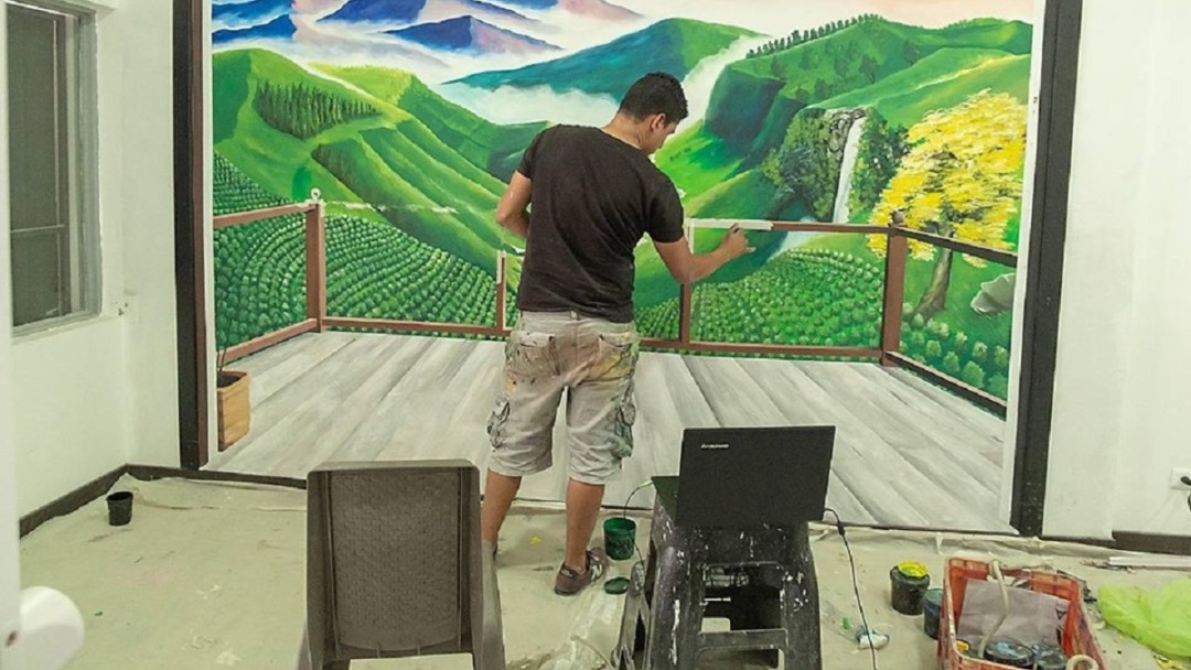 El caldense Felipe Chiquito estará pintando el muro de Berlín