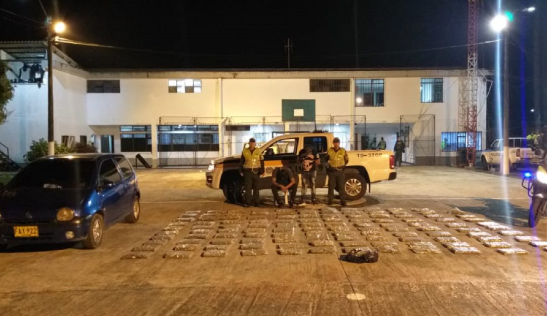 Incautación de marihuana en vías de Caldas