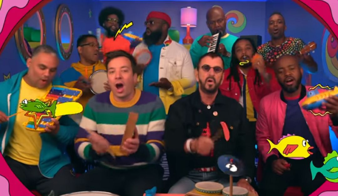 Jimmy Fallon Ringo Starr Yellow Submarine: ¡Mucha nostalgia! Ringo Starr y Jimmy Fallon cantaron "Yellow Submarine"