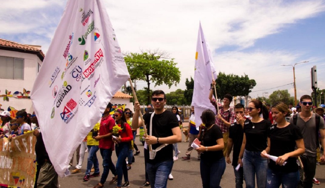 Acto Bienalsur en Cúcuta: Artistas de Colombia y Venezuela marcharon por integración binacional