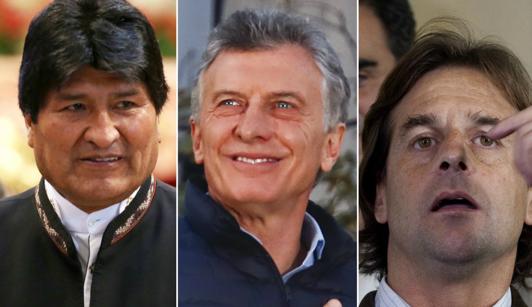 Evo Morales, Mauricio Macri y Luis Lacalle Pou