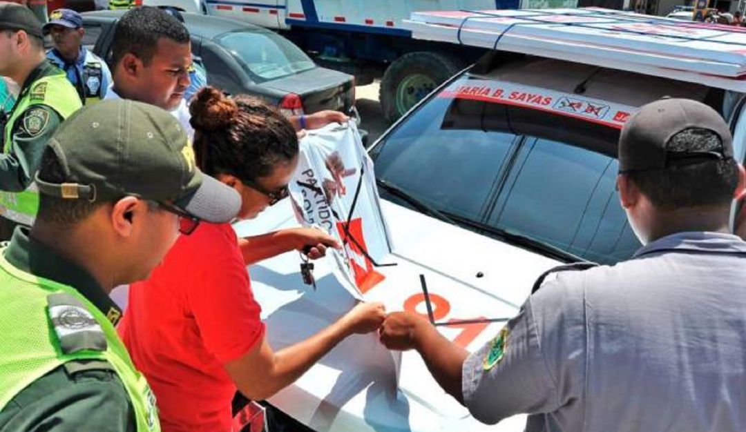 Sanciones vehículos propaganda política Cartagena: Sancionan vehículos con propaganda política en Cartagena