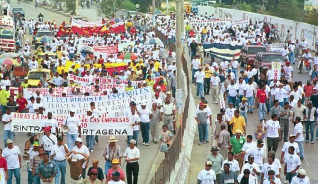 Protesta Centrales Obreras Cartagena reforma laboral pensional: Centrales obreras protestarán este jueves en Centro Histórico de Cartagena