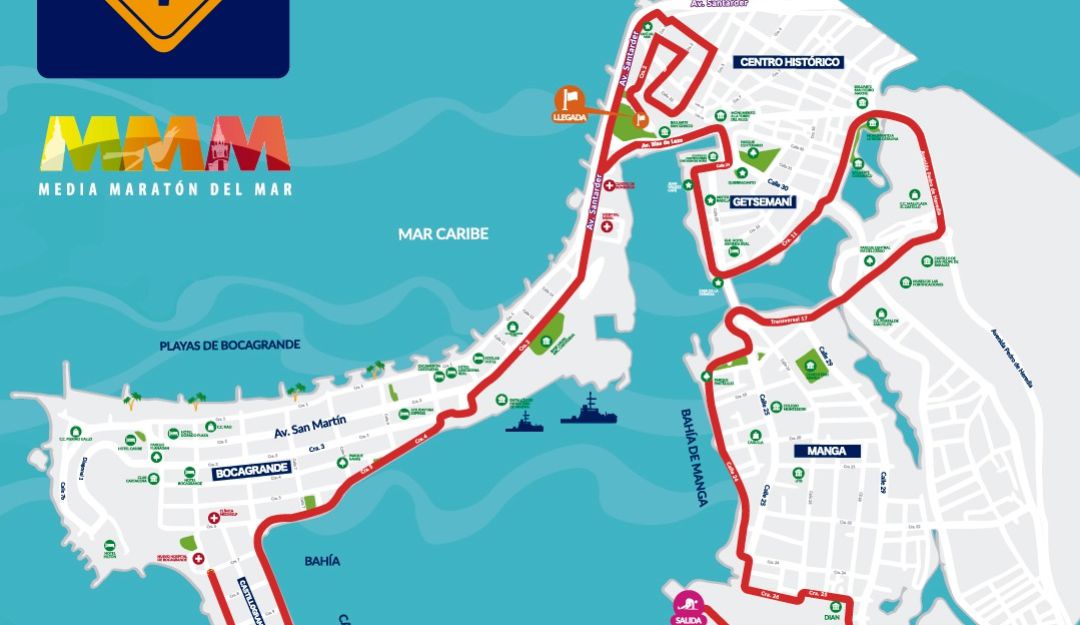 Cambios viales Media Maratón del Mar Cartagena: Conozca los cambios viales por la Media Maratón del Mar en Cartagena