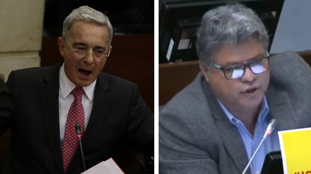 Duro 'agarrón' entre los senadores Álvaro Uribe y Wilson Arias