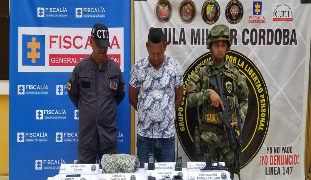 Clan del Golfo, Alias Carlitos, Montelíbano, Córdoba: Capturan en Montelíbano a alias Carlitos, cabecilla del Clan del Golfo