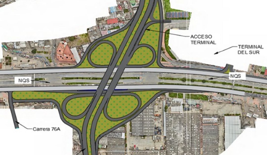 Así será el intercambiador vial para descongestionar la Autopista Sur