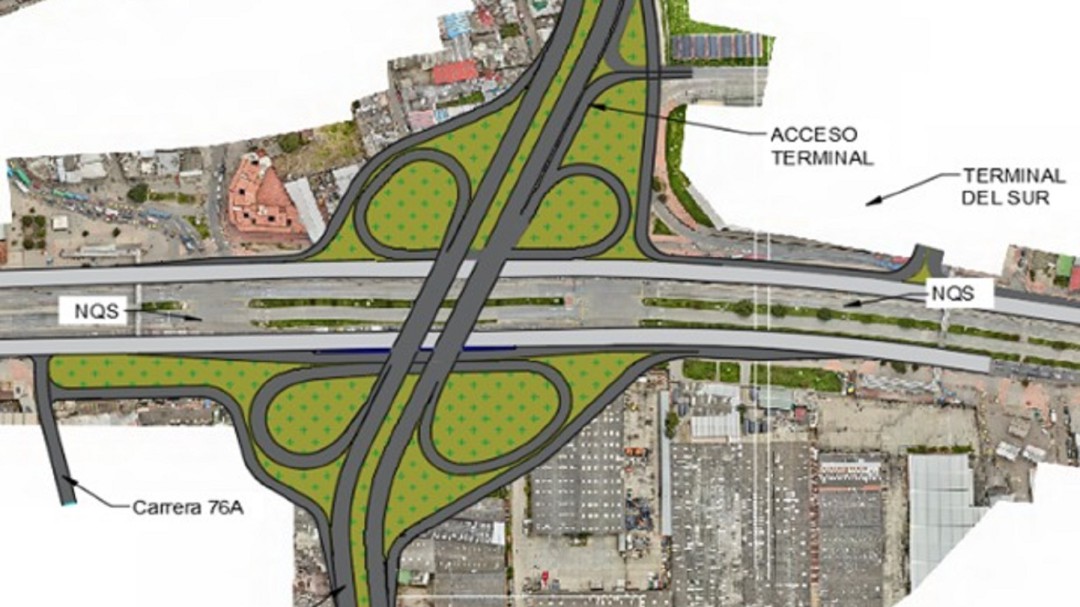 Así será el intercambiador vial para descongestionar la Autopista Sur