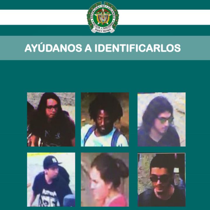 Cartel de los presuntos responsables de actos vandálicos en Pereira