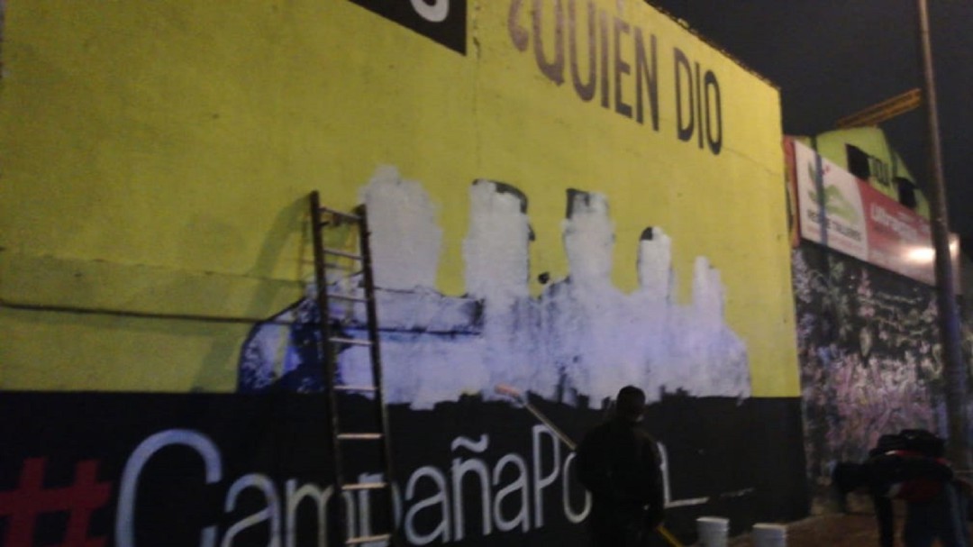 Borran mural en Bogotá sobre falsos positivos