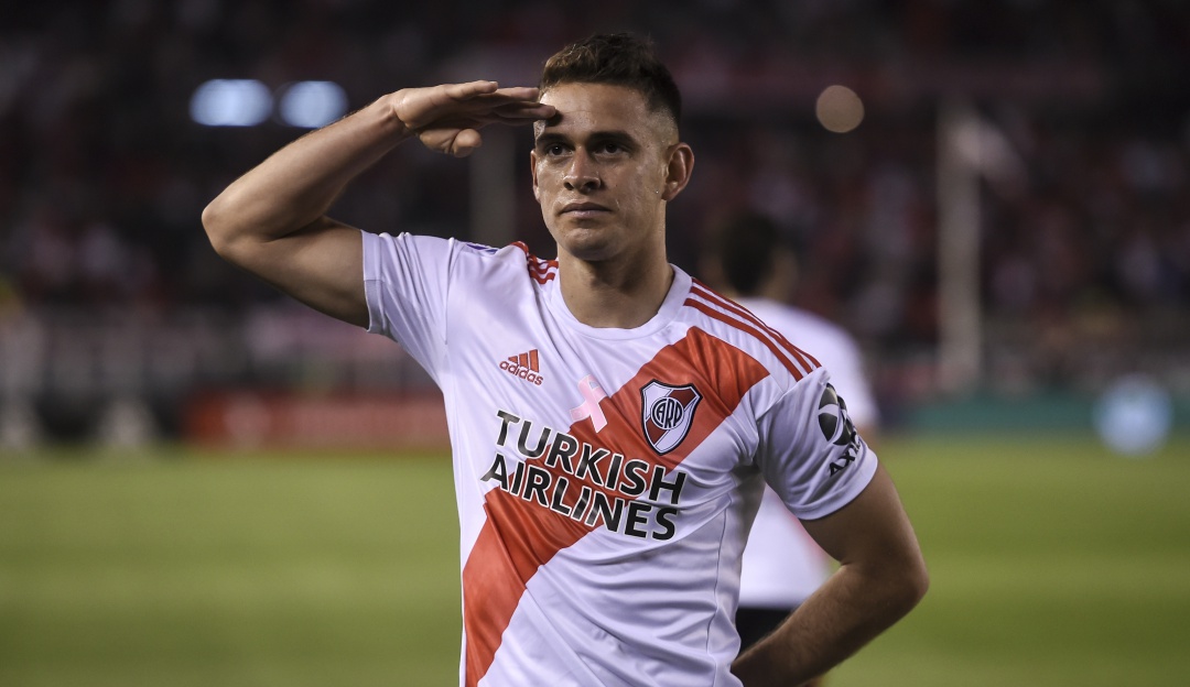 Gol de Borré en River Plate Colón de Santa Fe: En gran momento: Rafael Santos Borré anotó gol en triunfo de River Plate
