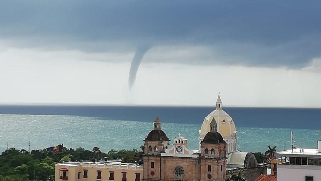 Tromba marina se registra en aguas del mar Caribe cerca a Cartagena