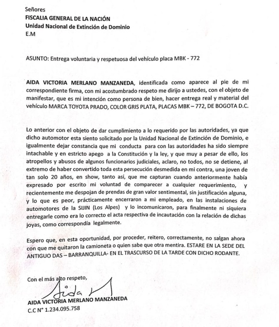 Bienes Excongresista Aida Merlano: Hija de Aida Merlano entregará lujoso automóvil Bienes Excongresista Aida Merlano: Hija de Aida Merlano entregará lujoso automóvil