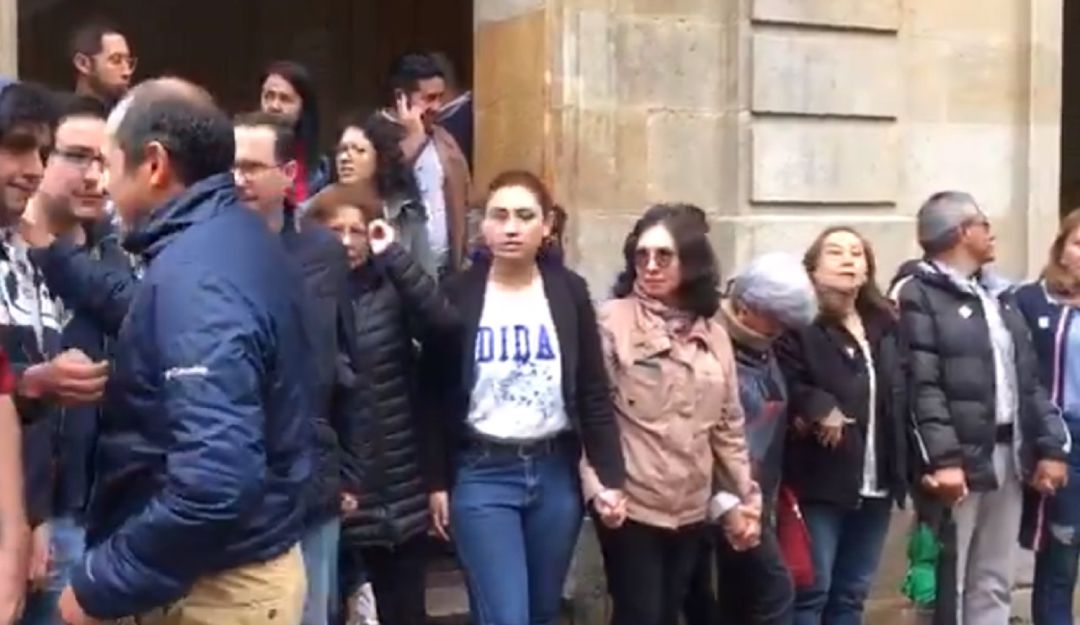 Situación después del paro: Cadena humana protege el Palacio Liévano y Secretaría de Gobierno