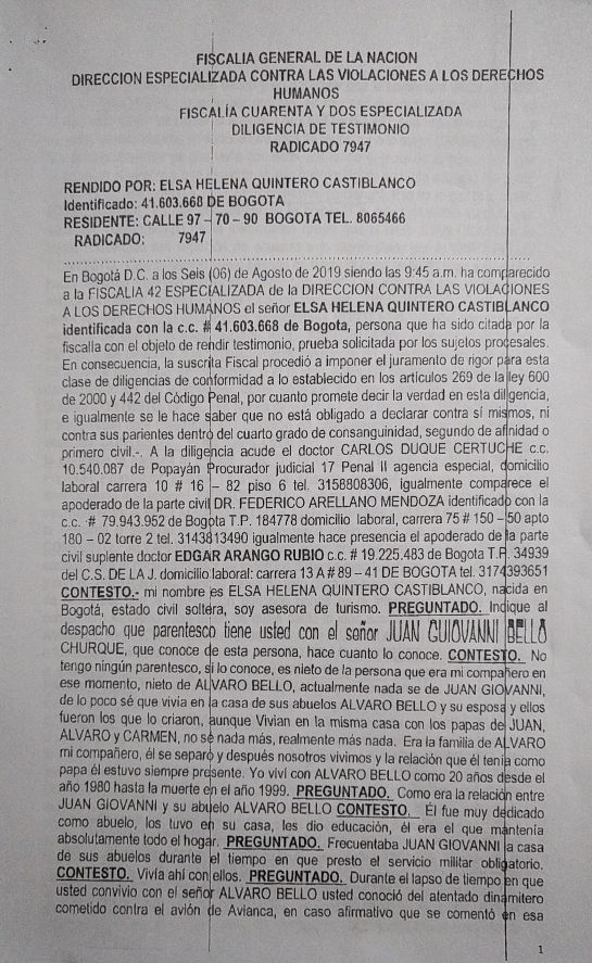 Explosión de avión de Avianca en 1989: Fiscalía indaga nueva hipótesis en torno a la explosión de avión de Avianca Explosión de avión de Avianca en 1989: Fiscalía indaga nueva hipótesis en torno a la explosión de avión de Avianca