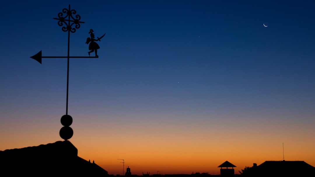 Venus, Júpiter y la Luna en completa alineación