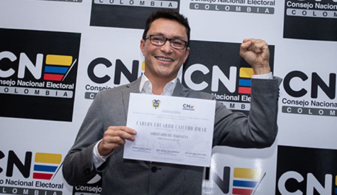 Gobernador de Santa Marta Carlos Caicedo: Carlos Caicedo recibe su credencial como gobernador del Magdalena