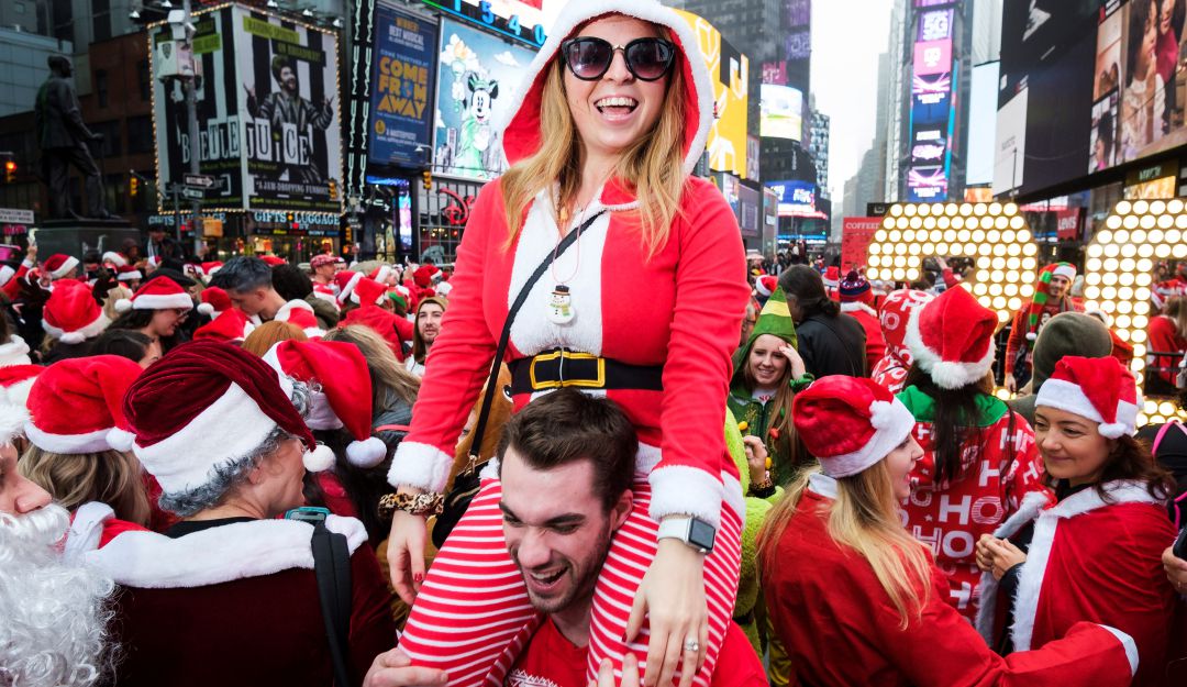 Santa en Nueva York: Centenares de Papá Noel en las calles de Nueva York