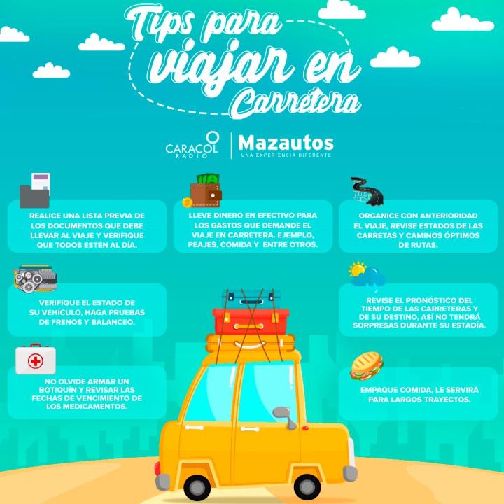 Tenga presente estos tips si viaja por carretera estas vacaciones