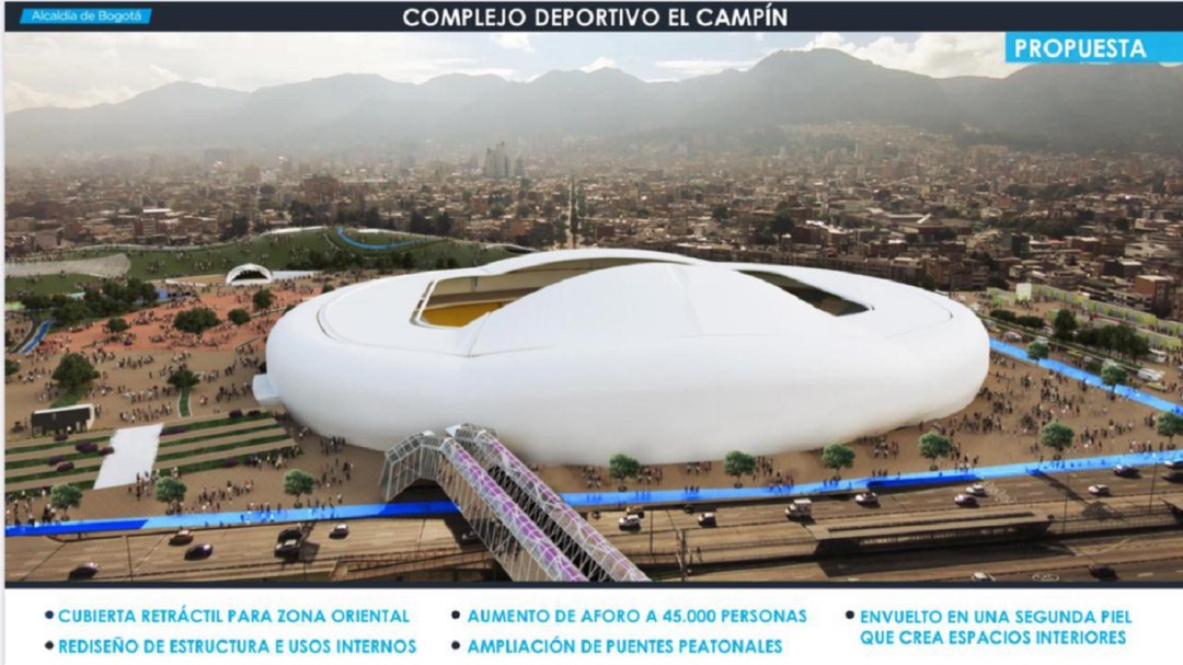 Esta es la propuesta para la renovación del complejo El Campín