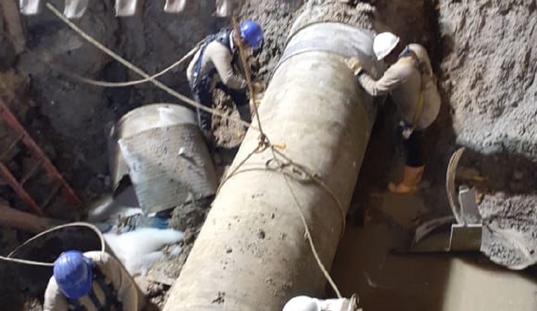 Daño agua potable 50% de Cartagena daño tubería barrio Albornoz: El 50% de agua de Cartagena llegará gradualmente tras daño en tubería