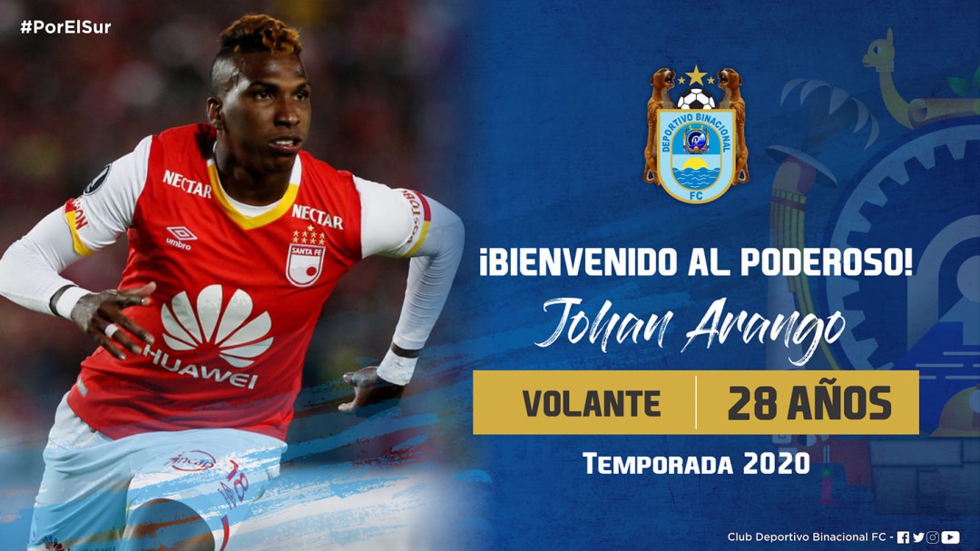 Johan Arango no jugará en Bolivia y llega al campeón de Perú