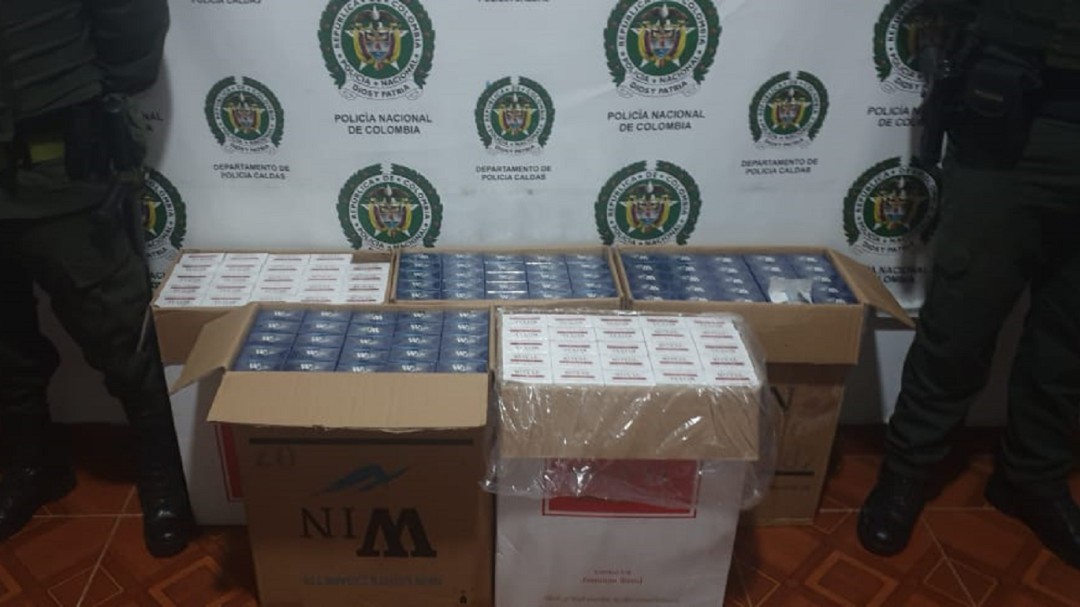 Más de 6.000 cajetillas de cigarrillos fueron incautadas en Caldas