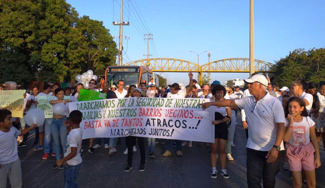 protesta Cartagena inseguridad: Realizan protesta en el occidente de Cartagena ante inseguridad