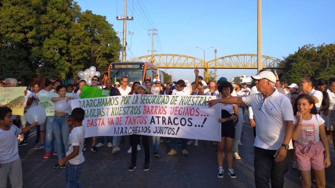 Realizan protesta en el occidente de Cartagena ante inseguridad
