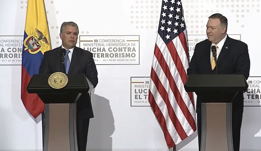 Visita Mike Pompeo Colombia: Pompeo dice que habrá más "acciones" de EEUU en apoyo a Guaidó
