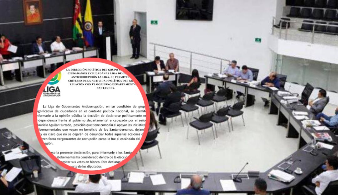 BUCARAMANGA POLÍTICA OPOSICIÓN LIGA ASAMBLEA: La postura de la Liga ante Aguilar que causa polémica