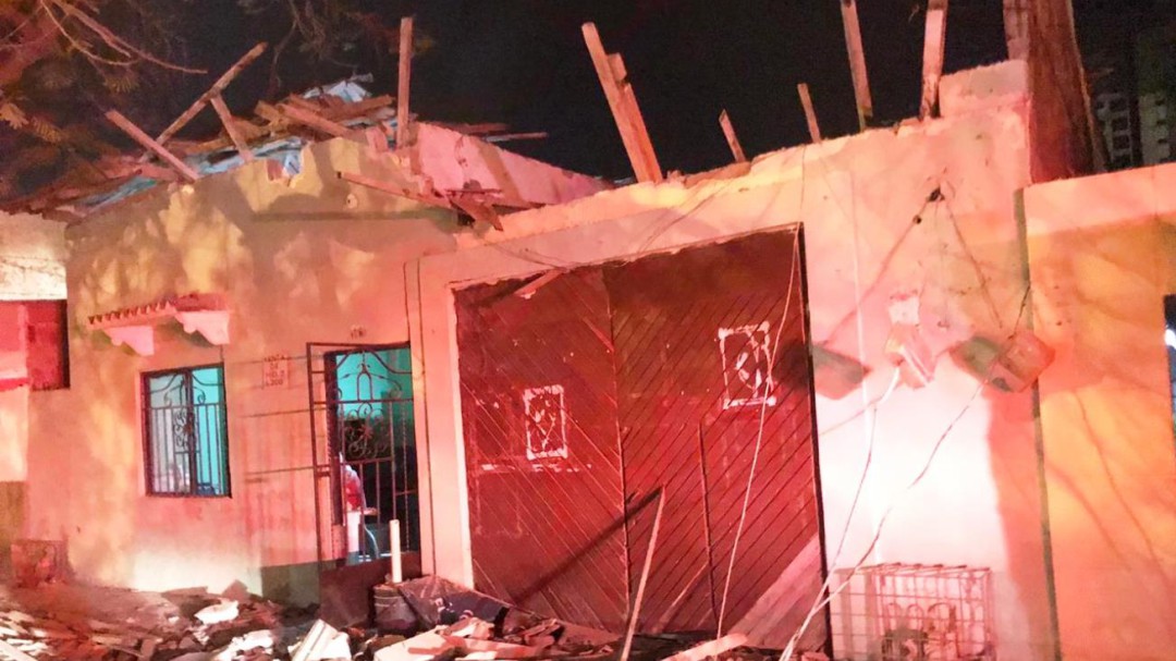 Dos heridos con desplome de vivienda en el Paseo Bolívar en Cartagena