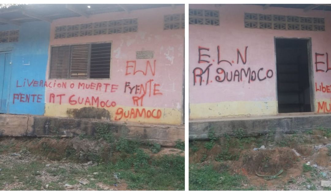 ELN pinta grafitis en el Bagre Antioquia antes del paro armado: ELN pinta grafitis alusivos a ese grupo guerrillero en El Bagre