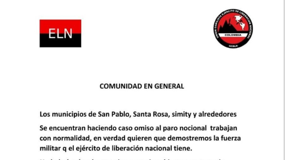 Temor en el sur de Bolívar por aparición de panfletos