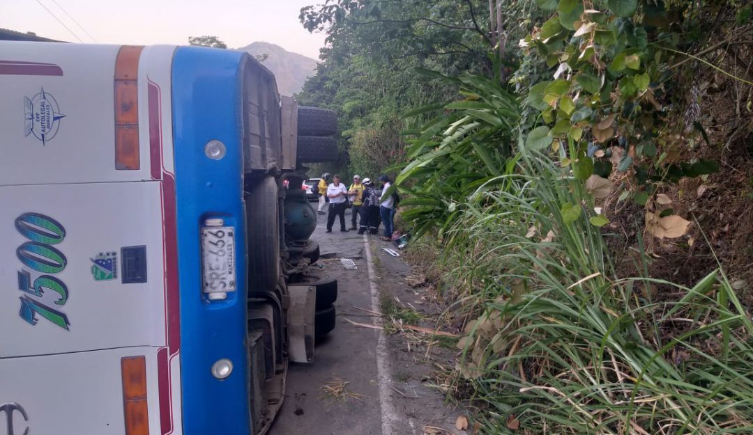 Volcamiento de bus