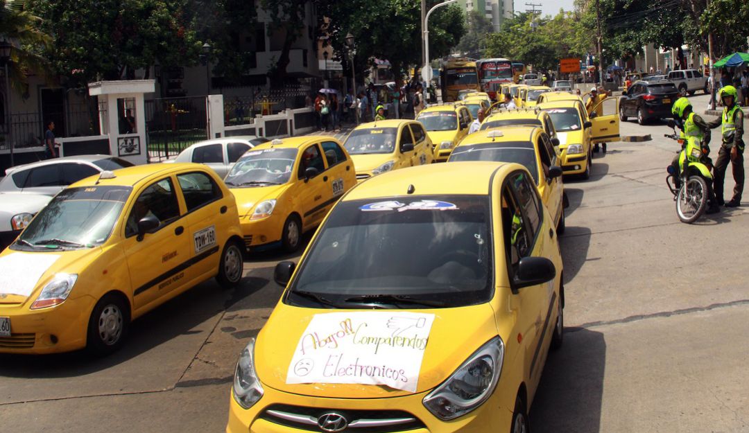 Paro nacional: Taxistas de Cali se suman al Paro Nacional este 16 de marzo