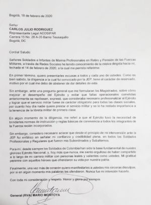 General retirado Mario Montoya y los falsos positivos: General Montoya se disculpa con militares tras declaraciones en la JEP General retirado Mario Montoya y los falsos positivos: General Montoya se disculpa con militares tras declaraciones en la JEP