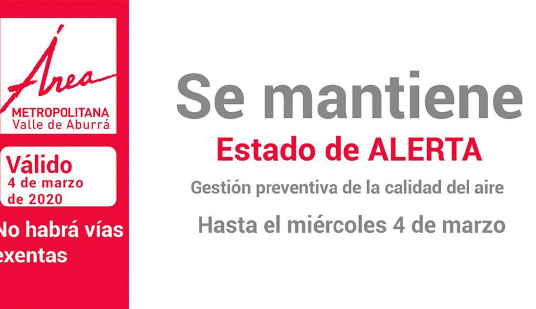 Extienden para este miércoles alerta ambiental en Medellín: Extienden un día más alerta ambiental en Valle de Aburrá