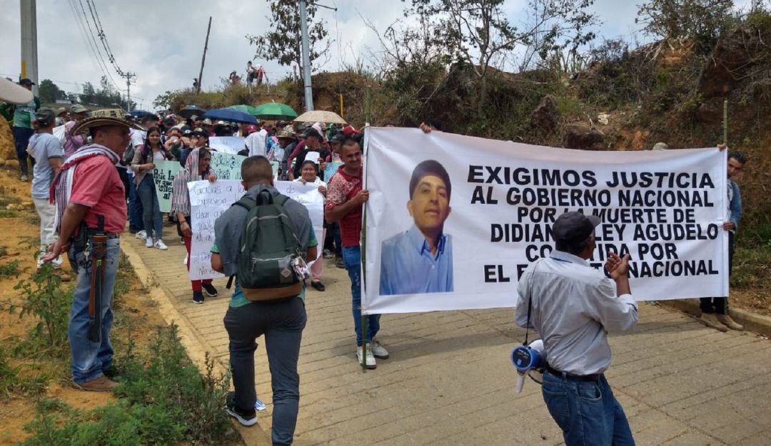 Marchan en campamento para exigir la verdad de la muerte del líder social: En Campamento reclaman la verdad sobre la muerte del líder Didian Agudelo