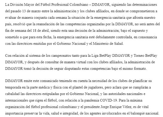 Reanudación del fútbol colombiano: El formato de la Liga Colombiana no se cambiará pese a 'parón' Reanudación del fútbol colombiano: El formato de la Liga Colombiana no se cambiará pese a 'parón'