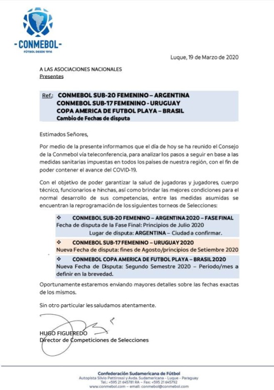 Fecha cuadrangular final Sudamericano Sub-20: Cuadrangular final del Sudamericano Femenino Sub-20 ya tiene nueva fecha Fecha cuadrangular final Sudamericano Sub-20: Cuadrangular final del Sudamericano Femenino Sub-20 ya tiene nueva fecha