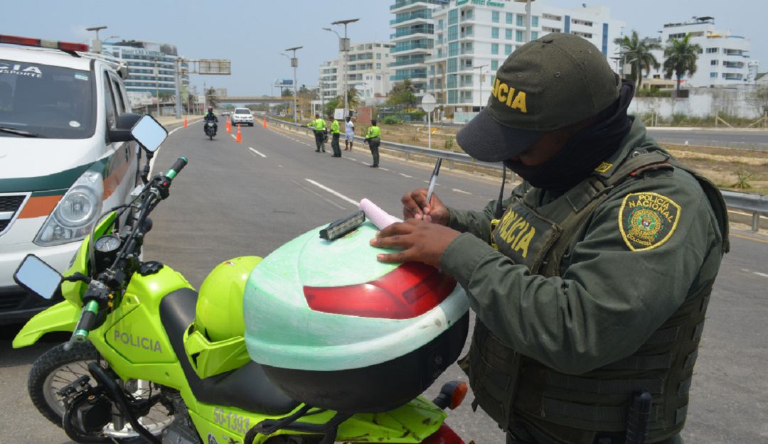 Comparendos en cuarentena Cartagena: 7 comparendos en vías de acceso de Cartagena durante la cuarentena