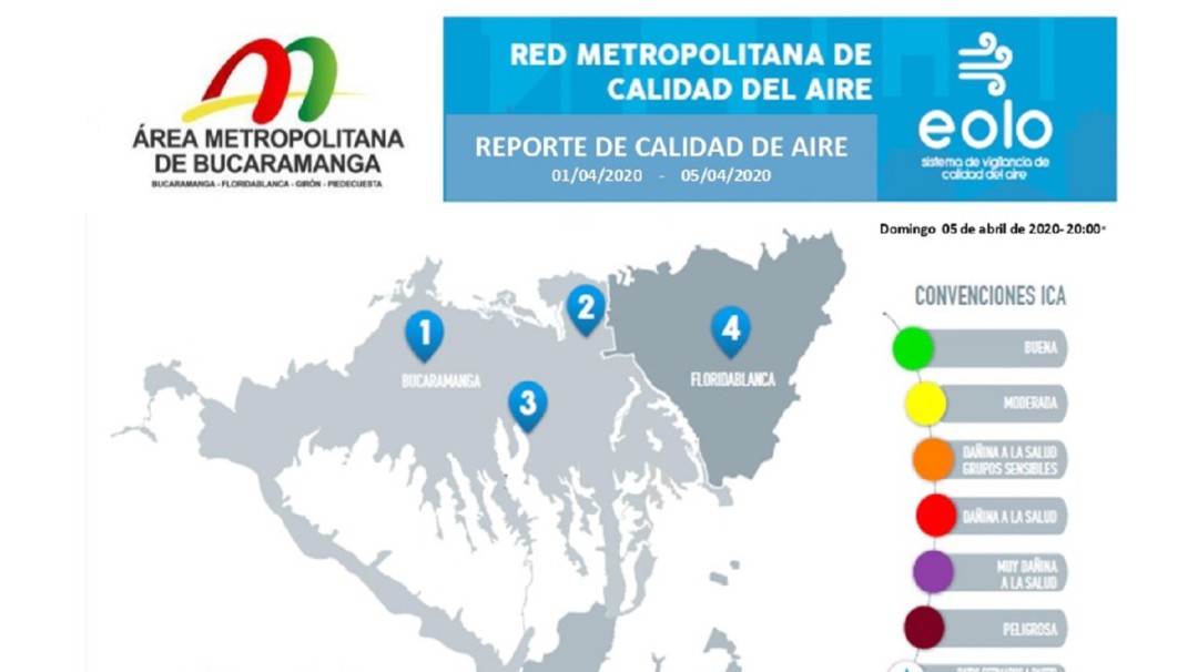 Calidad del aire está en rango moderado