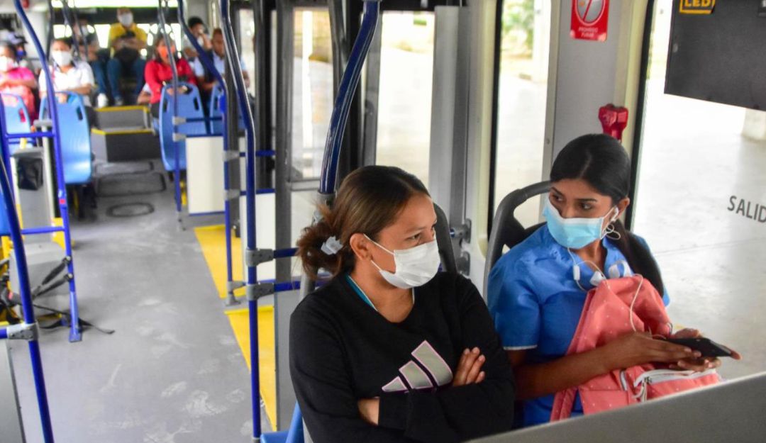 tapabocas en Transcaribe: Un 75 % de usuarios cumplieron medida de uso de tapabocas en Transcaribe