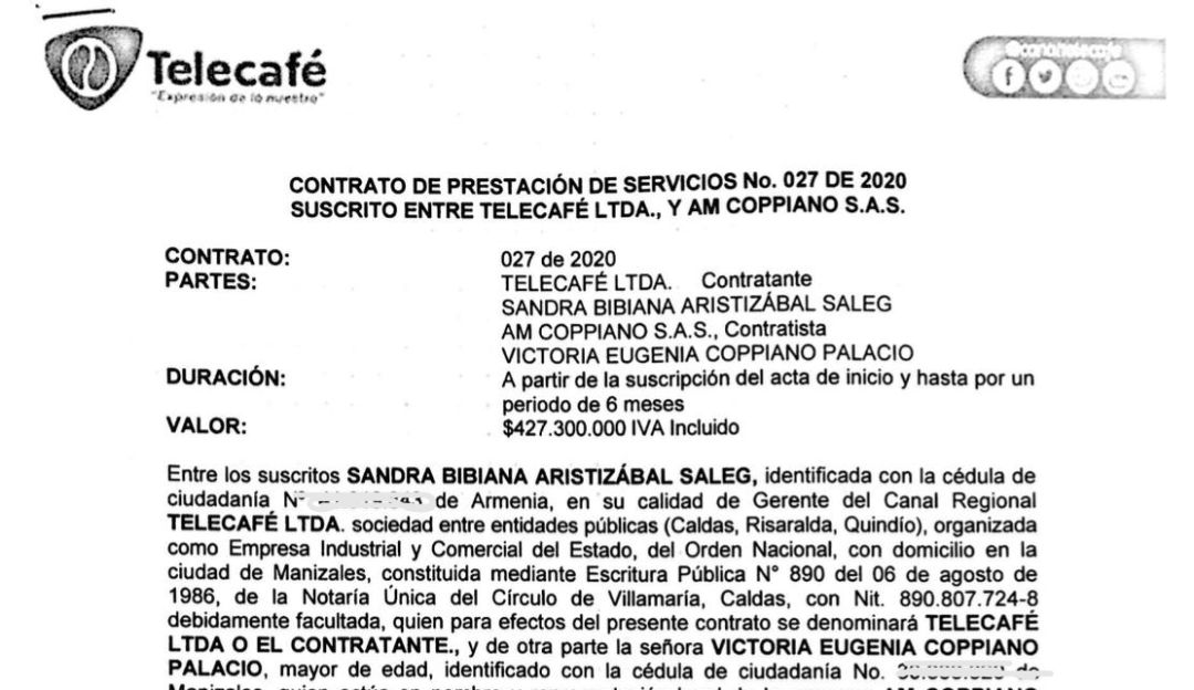 contraro; polemica; telecafe;: Polémica por contrato firmado entre Alcaldía de Manizales y Telecafé