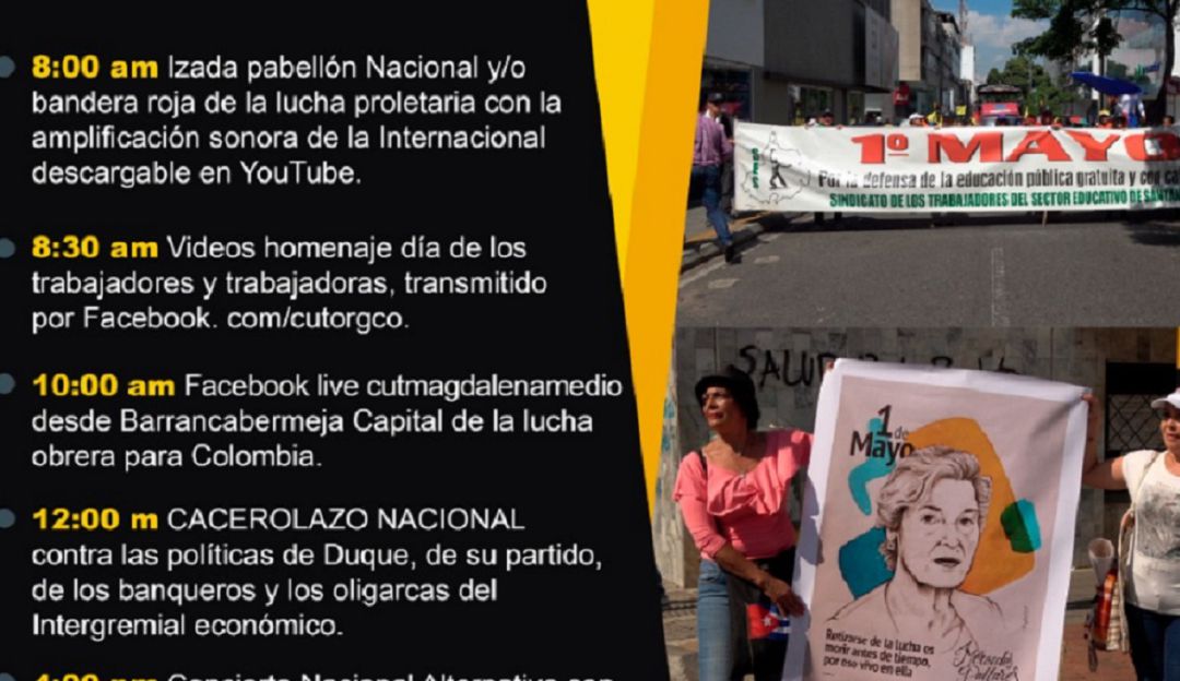 MARCHA PRIMERO DE MAYO MARCHA SOCIAL BUCARAMANGA REDES SOCIALES SANANDER: Manifestación virtual en el día del trabajo